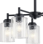 Kichler Winslow 19.75" 5-Light Chandelier Light with Clear Seeded Glass in Black for Kitchen, Bar, Dining Room, Living Room (19.75" x 16.25"), 44030BK