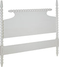 OSP Home Furnishings Spindle Design Cottage Style Headboard, 80.5W x 58.75H inches, Sandcastle Antique White Finish, King Size