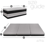 Milliard Dual Sided Premium Tri Folding Mattress, Memory Foam Foldable Mattress with Waterproof Washable Cover + Bonus Eye Mask Included