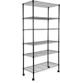 Simple Deluxe Heavy Duty 6-Shelf Shelving, 29.92'' D x 13.98'' W x 71.65'' H Adjustable Wire Shelving with Hanging Hooks and Wheels, Black