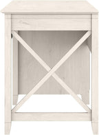 Bush Furniture Key West Computer Desk with Storage | Farmhouse PC Table for Home Office in Linen White Oak | 54W x 24D