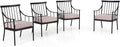 Sophia & William Metal Outdoor Dining Chairs with Seat Cushion, Black Patio Chairs Set of 4, Patio Bistro Conversation Furniture Set for Porch Yard Balcony, Load Capacity: 300lbs