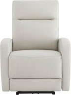 Watson & Whitely Power Recliner Chairs for Adults, Zero Wall Recliners W Power Headrest Type-C Charger, Small Faux Leather RV Recliners Home Theater Seating for Living Room, Cream