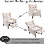 Wingback Recliner Chair, Modern Accent Arm Chair for Living Room/Bedroom/Office/Home Theater, Beige