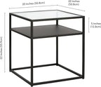 Ada 20'' Wide Square Side Table in Blackened Bronze