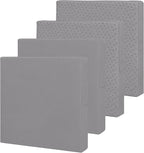 Easy-Going Waterproof Patio Cushion Covers 22x20x4 inch 4 Pack Replacement Non-Slip Outdoor Seat Cushion Slipcover with Zipper. Gray