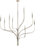 KICHLER Livadia 8-Light Chandelier, Soft Modern-Light in Polished Nickel, for Foyer, Great Room, or Vaulted Dining or Bedroom (47.75" x 47.75"), 52675PN