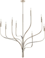 KICHLER Livadia 8-Light Chandelier, Soft Modern-Light in Polished Nickel, for Foyer, Great Room, or Vaulted Dining or Bedroom (47.75" x 47.75"), 52675PN