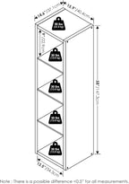 Furinno Cubicle Book Shelf, 4-Cube Vertical Thick Frame Bookshelf, Horizontally & Vertically Reversible Bookcase with Open Back, 14.6 x 15.9 x 58, for Living Room, Bedroom, Home Office, White