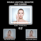 40x32 Inch LED Bathroom Mirror with Lights Front and Backlit Lighted Vanity Mirror for Bathroom Wall with 3 Colors Dimmable Anti-Fog Memory Shatter-Proof IP54 Waterproof Horizontal/Vertical
