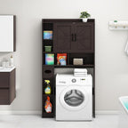 Vabches Over The Toilet Storage Cabinet, Farmhouse Storage Cabinet Over Toilet with 2 Barn Door & Toilet Paper Holder Stand，Home Space-Saving Toilet Rack, for Bathroom, Restroom, Laundry