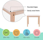TOOKYLAND Wood Kids Table and Chairs Set, Waterproof Desktop, Easy to Clean, Smooth Edge, Ideal Toddler Table Chairs Set for Eating, Snack Time and Play Games