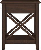 Bush Furniture Key West Nightstand with Drawer, Bing Cherry