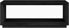 Henn&Hart 48" Rectangular Coffee Table with Open Storage Shelf for Living Room, Family Room, or Office, Black Grain