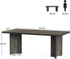 Tribesigns 63-inch Executive Desk, Vintage Office Computer Desk with Large Tabletop, Farmhouse Wood Writing Conference Table Workstation for Home Office, Study, Dark Gray