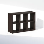 Furinno Cubic Closet Organizers and Storage, 6-Cube Closet Organizer, Open Shelf Closet Storage, Extra Thick Frame for Wardrobe, Bedroom, Living Room, Dark Oak