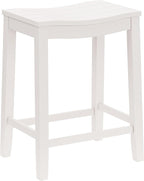 Hillsdale Furniture Fiddler Backless Counter Height Saddle Stool, White