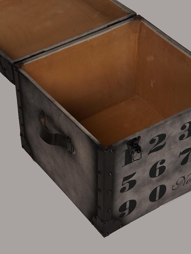 Square Shaped Wood & Leather Handmade Eco-Friendly Black Seating Box Pouf - Square Shape Box Pouf, 20"x20"x21", Plain Solid Box Pouf, Wood & Leather Box Pouf, Leather Seating Box AH02