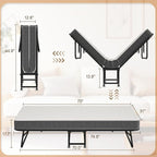 75" x 31" Folding Bed with Mattress for Adults, Portable Foldable Single Beds with Memory Foam Mattress & Super Strong Frame, Convenient Roll Away Guest Bed for Storage