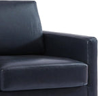 UIXE PU Leather Swivel Accent Chairs Set of 2, Upholstered Armchair Comfy Club Chair for Living Room, Mid Century Modern Arm Chair Single Sofa Nook Bedroom Side Reading Seat - Navy Blue
