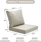 Patio Furniture Sofa Cushion Set Outdoor Living Deep Seating Cushions Thick Foam Replacement Cushion,21.7x21.7 Inch,Beige