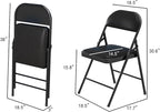 4 Pack Folding Chairs with Padded Cushion & Back, Padded Folding Chairs for Home, Office, Indoor, Outdoor Events (Black, 4 Pack)