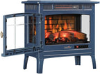 duraflame Freestanding Electric Fireplace Stove Heater with 3D Flame Effect for 1,000 Sq. Ft. Room, Navy