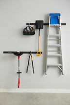 Rubbermaid Fasttrack Garage Storage Utility Hooks 7 Piece Black All in One Rail Hook Kit and Tool Organizer Heavy Duty for Home/Garage/Shed/Garden