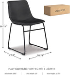 Signature Design by Ashley Centiar Mid Century Dining Room Bucket Chair, 2 Count, Black