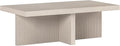 Henn&Hart 44" Fluted Rectangular Wood Pedestal Low-Profile Coffee Table for Living Room, Family Room or Office, Alder White