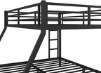 Bellemave Queen Over King Bunk Bed for Adults, Queen Over King Bunk Beds Frame with 2 Side Ladder and Full Length Guardrail, Easy Assemble Bunkbeds, Noise Reduced, Mattress Not Included, Black