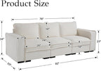 EALSON 93 Inch Modular Sectional Sofa Modern Comfy 3-Seater Couch Sofa Linen Fabric Upholstered Cloud Couches with 24" Deep Seat and Wooden Legs for Bedroom/Living Room/Office, White