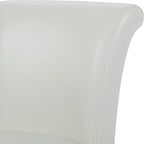 CHITA 26 Inch Counter Height Swivel Bar Stool, FSC Certified Modern Upholstered Faux Leather Swivel Barstool Chair with Back, White