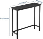 HollyHOME Narrow Console Table, 29.5" Slim Entryway Table, Sofa Stand, Hallway Shelf for Hallway, Bedroom, Living Room, Foyer, Black