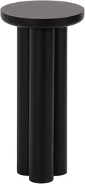 Kate and Laurel Pylar Modern Wooden Drink Table, 10 x 10 x 21, Black, Transitional Mini Table with Chunky Pillar Base for Use as Pedestal Plant Stand Indoors or Small Nightstand Option