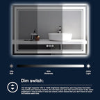 77x36 Inch LED Bathroom Mirror with Lights, Backlit and Front Lighted Bathroom Mirrors for Wall, Anti-Fog Dimmable Memory Shatterproof LED Vanity Mirror for Bathroom