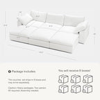 Modular Sectional Sofa, 110.2" U Shaped Modern Sofa Modular Sectional Cloud Couch with Ottoman, Modern Cloud Sectional Couches for Living Room, Deep Seat Sofa with Washable Cover