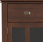 SIMPLIHOME Artisan Buffet - 54 inch Wide Solid Wood 3-Door Sideboard Buffet in Russet Brown, Transitional Storage Cabinet for Dining Room or Kitchen with Adjustable Shelves and Bronze Hardware