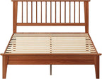 MUSEHOMEINC Solid Wood King Size Bed Frame with Headboard, Mid Century Modern Style,Wooden Slat Support, No Box Spring Needed, Large Under Bed Storage, Easy Assembly (King)