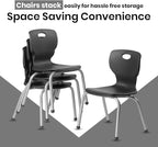 Chair and Table Set for Schools - Dry Erase Table About 24 x 48 inch (60 x 120cm) - Height Adjustable Legs -Spray Edges - and Four Luxurious Classroom Chairs - for Commercial Spaces