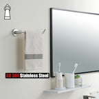 JQK Bath Hardware Towel Bar Accessory Set, 5-Piece Bathroom Accessories Fixtures Set Brushed Finished Wall Mount Includes 24" Towel Bar, 9" Hand Towel Bar, Toilet Paper Holder, Robe Hook x2, BAS105-BN