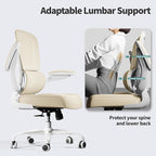 TRALT Office Chair Ergonomic Desk Chair, 330 LBS Home Mesh Office Desk Chairs with Wheels, Comfortable Gaming Chair, High Back Office Chair for Long Hours (Beige)
