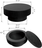 31.5'' Round Coffee Table for Living Room, Fluted Coffee Table with Hidden Storage, Solid Wood Veneered Circle Table, Modern Tea Table for Small Space Apartment (Black)