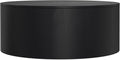 SIMPLIHOME Millbury Drum Coffee Table - 36 inch Wide Solid Mango Wood Round Living Room Table in Black, Contemporary Cocktail Table for Family Room or Lounge with Large Surface, Assembled