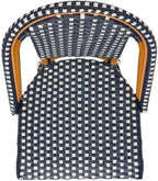 SAFAVIEH Outdoor Collection California Navy/White 18-inch Bistro Side Chair Set of 2 (Fully Assembled)
