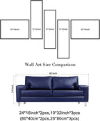 Wieco Art Extra Large Size 5 Piece Perfect White Lines Modern Stretched and Framed Artwork 100% Hand-Painted Abstract Oil Paintings on Canvas Wall Art 5pcs/set