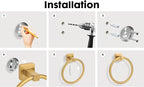 5 Pieces Brushed Gold Bathroom Hardware Accessories Set,Stainless Steel 23.6" Hand Towel Bar Set Gold, Toilet Paper Holder, Towel Holder Set,Towel Rack Set for Bathroom