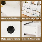 CHUWELL 10 Drawer Double Dresser for Bedroom, 59.1" Wide Dressers & Chests of Drawers with Large Capacity Storage, Dresser for Bedroom(White)