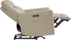 CHITA Genuine Leather Power Recliner Chair for Adults, Electric Wall Hugger Recliner for Small Spaces, Modern Living Room and RV Recliner Chair with Power Headrest & Charging Ports, Latte Tan