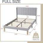 AGARTT Upholstered Platform Bed Frame Full Size with Headboard and Footboard/Wooden Slats Support/No Box Spring Needed/Easy Assembly,Light Grey Linen